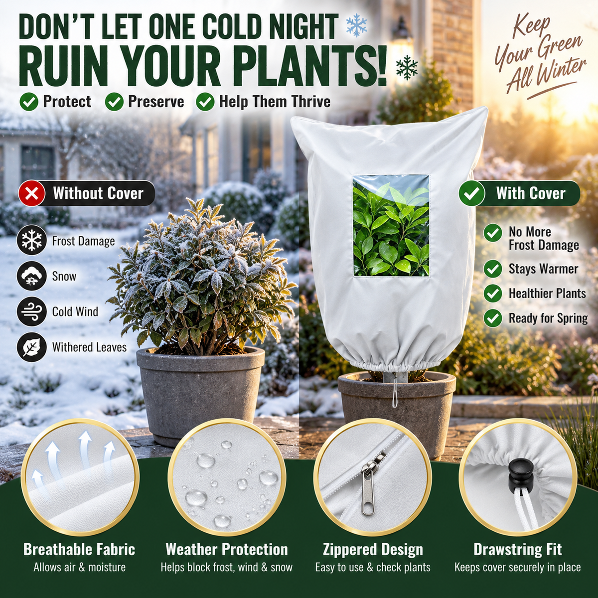 ❄️ Save 40% on an Extra Frost Protection Cover — Winter Care for Your Shrubs, Pots & Young Trees! 🌿