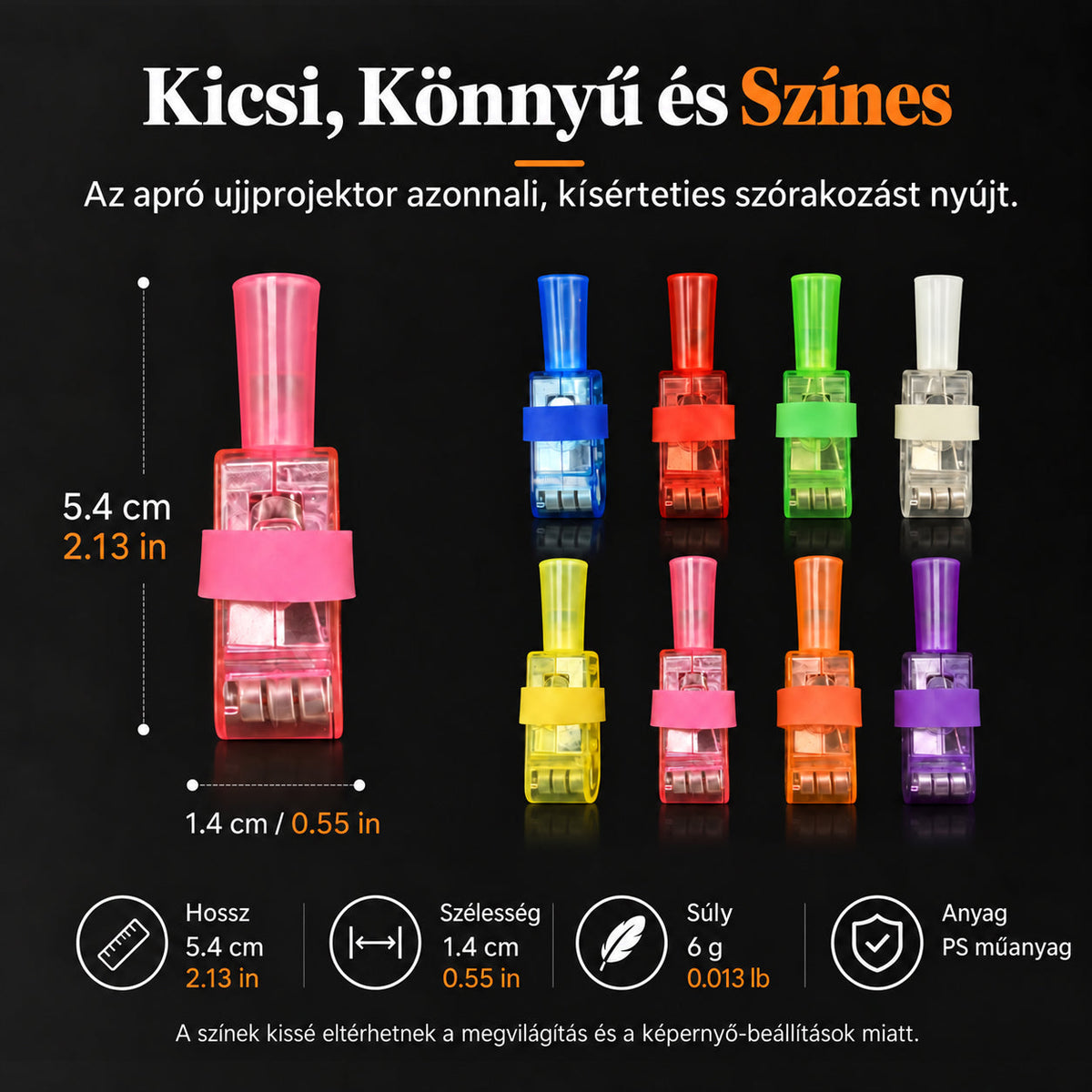 Ünnepi LED-es ujjra húzható vetítőgyűrűk – Halloweenre és karácsonyra