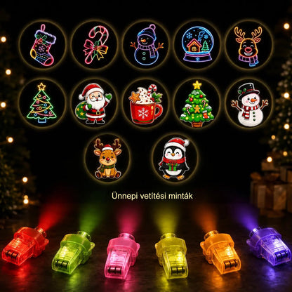 Ünnepi LED-es ujjra húzható vetítőgyűrűk – Halloweenre és karácsonyra