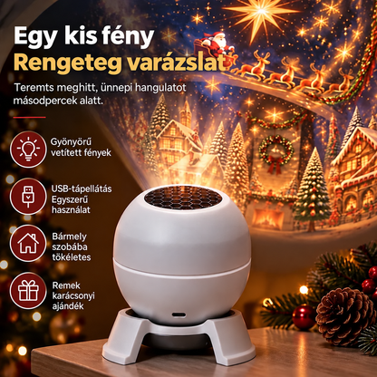 💡 Varázsolj bármely szobából karácsonyi csodavilágot – Ünnepi vetítős éjszakai lámpa